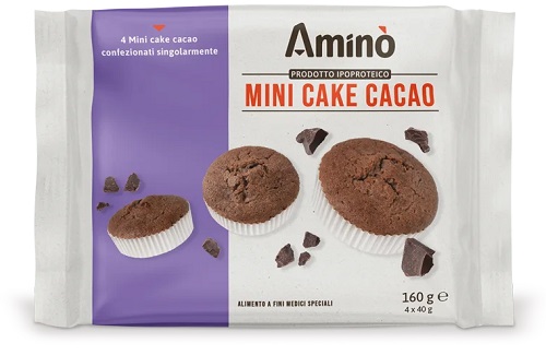 AMINO' MINI CAKE CACAO 4 PEZZI DA 40 G - Gruppofarmastore.it