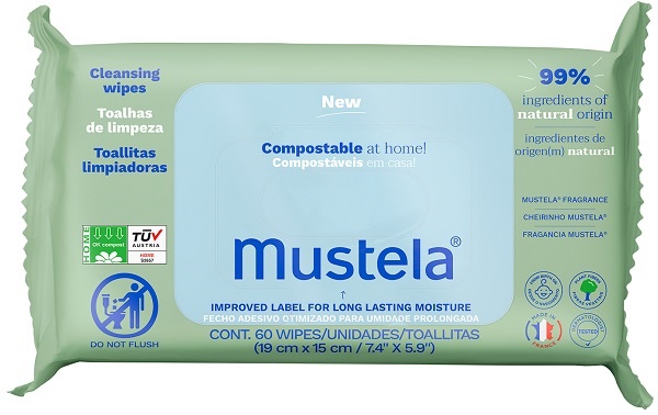 MUSTELA SALVIETTE COMPOSTABILI PROFUMATE 60 PEZZI - Gruppofarmastore.it