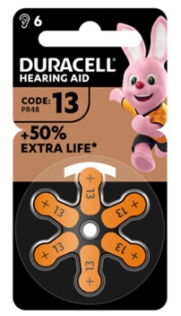 DURACELL EASY TAB 13 ARANCIO BATTERIA PER APPARECCHIO ACUSTICO 6 PEZZI - Gruppofarmastore.it