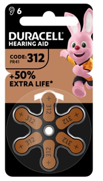 DURACELL EASY TAB 312 MARRONE BATTERIA PER APPARECCHIO ACUSTICO 6 PEZZI - Gruppofarmastore.it