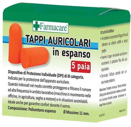 TAPPI AURICOLARI ESPANSO 5 PAIA - Gruppofarmastore.it