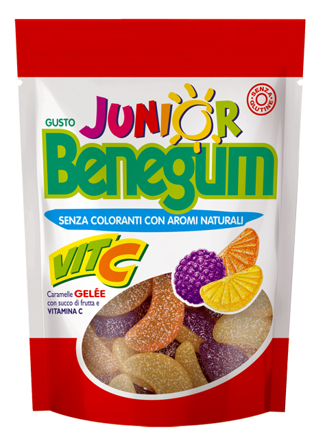BENEGUM JUNIOR VITA C CARAMELLE GELE' CON SUCCO DI FRUTTA E VITAMINA C 90 G - Gruppofarmastore.it