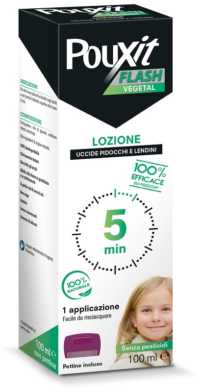 POUXIT FLASH VEGETAL LOZIONE PIDOCCHI E LENDINI 100 ML CON PETTINE - Gruppofarmastore.it