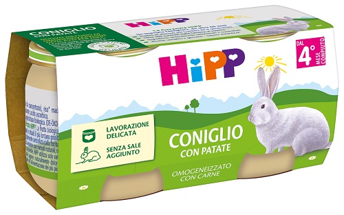 HIPP OMOGENEIZZATO CONIGLIO CON PATATE 2 PEZZI DA 80 G - Gruppofarmastore.it