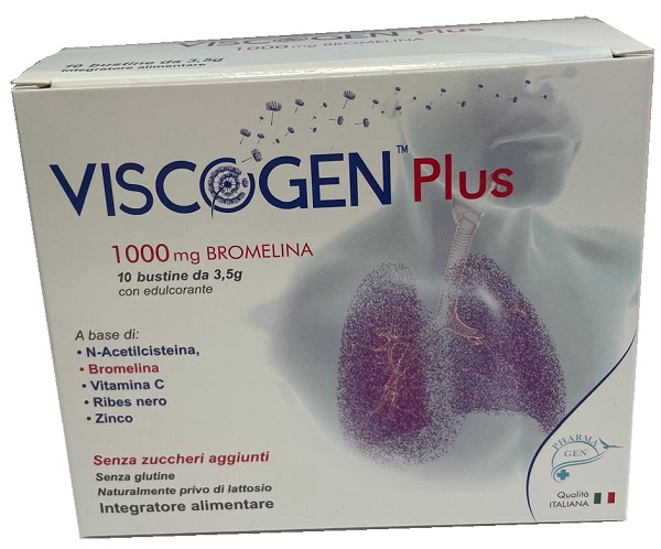 VISCOGEN PLUS 10 BUSTINE DA 3,5 G SENZA GLUTINE NATURALMENTE PRIVO DI LATTOSIO CON EDULCORANTE - Gruppofarmastore.it