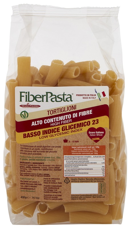 FIBERPASTA TORTIGLIONI BASSO INDICE GLICEMICO 400 G - Gruppofarmastore.it
