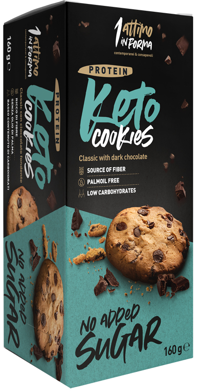 KETO COOKIES CLASSIC DARK CHOCOLATE 160 G - Gruppofarmastore.it