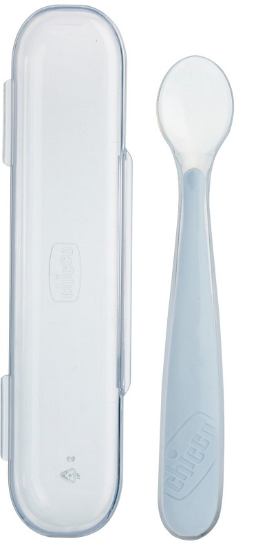 CHICCO CUCCHIAIO SILICONE CON CASE GRIGIO 6 MESI+ - Gruppofarmastore.it
