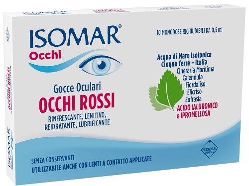 ISOMAR OCCHI ROSSI GOCCE OCULARI ACIDO IALURONICO 0,20% 10 FLACONCINI - Gruppofarmastore.it