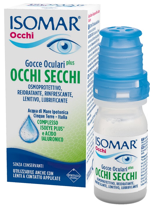 ISOMAR OCCHI SECCHI PLUS GOCCE OCULARI ACIDO IALURONICO 0,25% 10 ML - Gruppofarmastore.it