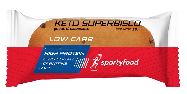 SPORTYFOOD KETO SUPERBISCO CON GOCCE DI CIOCCOLATO 35 G - Gruppofarmastore.it