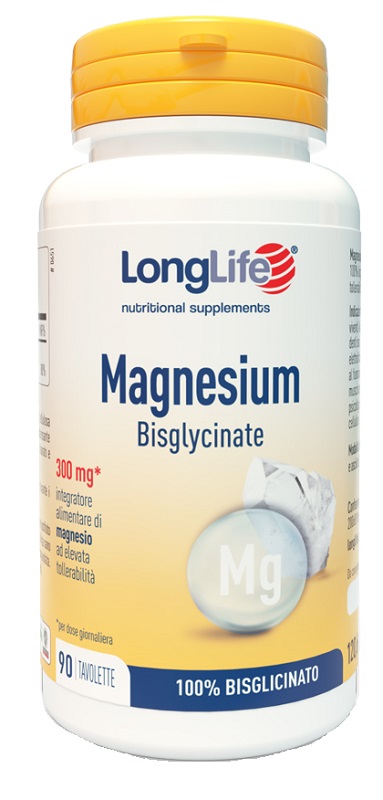 LONGLIFE MAGNESIUM BISGLYCINATE 90 TAVOLETTE SENZA GLUTINE - Gruppofarmastore.it