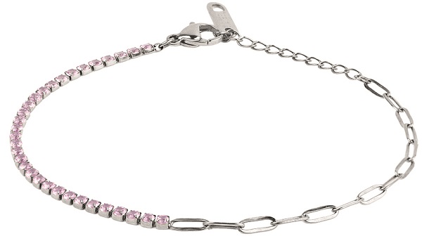 ATELIER 148 BRACCIALE SEMI TENNIS PIETRE ROSA - Gruppofarmastore.it