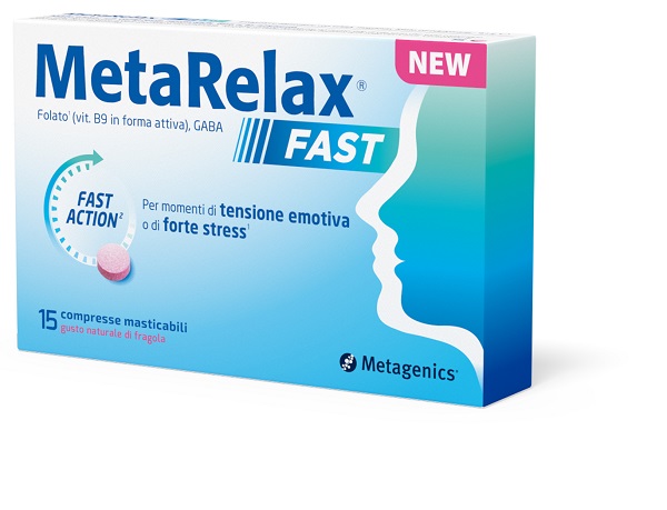 METARELAX FAST 15 COMPRESSE MASTICABILI GUSTO NATURALE DI FRAGOLA SENZA GLUTINE SENZA LATTOSIO CON EDULCORANTI - Gruppofarmastore.it