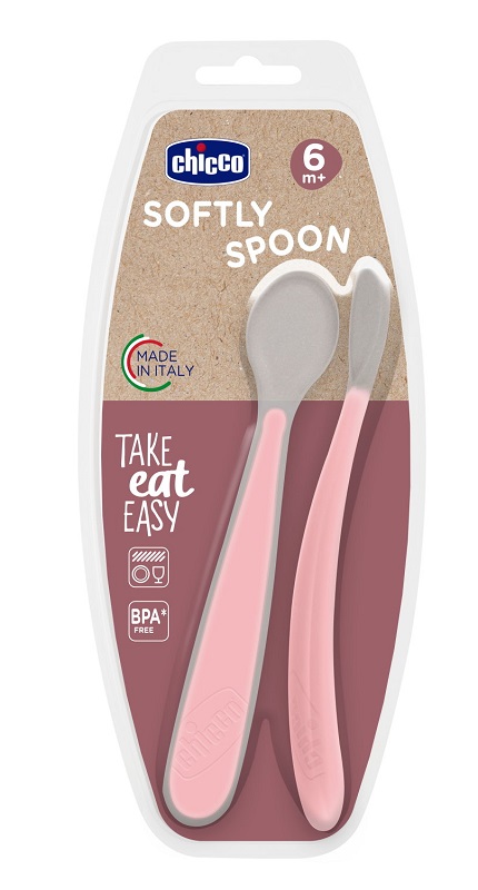 CHICCO CUCCHIAIO IN SILICONE DOPPIO ROSA 6M+ - Gruppofarmastore.it