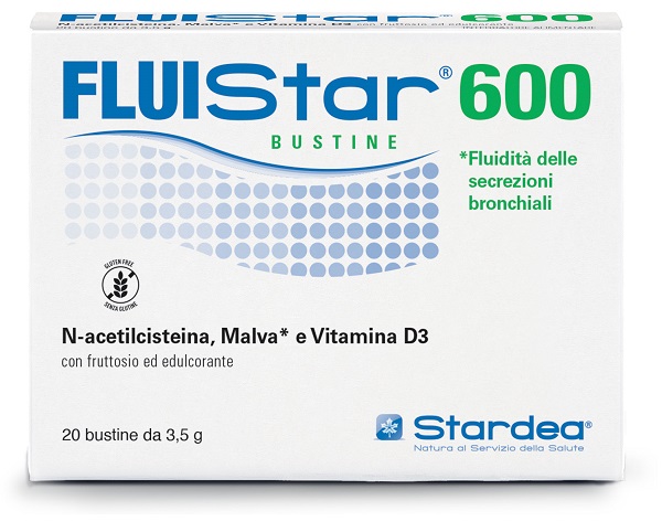 FLUISTAR 600 20 BUSTINE DA 3,5 G CON FRUTTOSIO ED EDULCORANTE SENZA GLUTINE - Gruppofarmastore.it