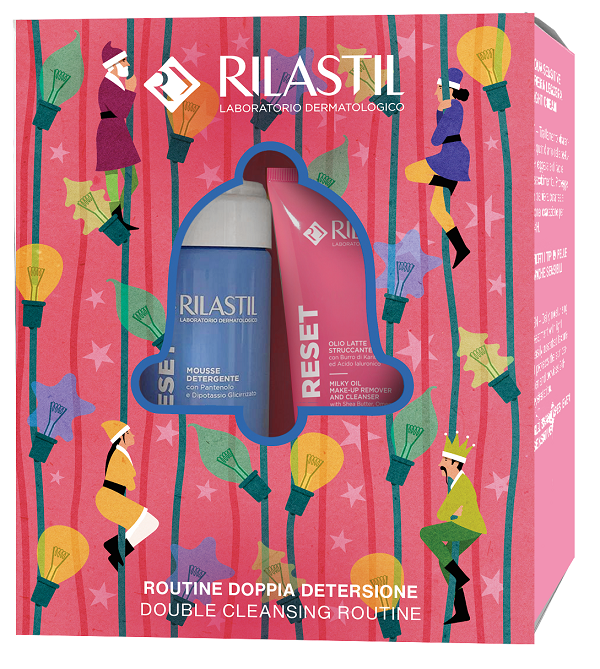 RILASTIL SKIN RESET COFANETTO NATALE SKIN RESET OLIO LATTE 100 ML + SKIN RESET MOUSSE DETERGENTE 165 ML - Gruppofarmastore.it