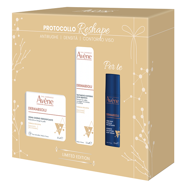 EAU THERMALE AVENE DERMABSOLU COFANETTO NATALE 2026 RESHAPE CREMA GIORNO RIDENSIFICANTE 50 ML+TRATTAMENTO CONTORNO OCCHI RIEMPITIVO 15 ML+INTENSIVE RESCULPTING NIGHT CREAM 10 ML - Gruppofarmastore.it