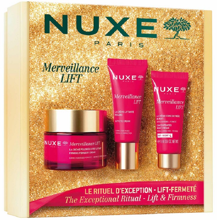 NUXE MERVEILLANCE LIFT COFFRET 2026 POWDERY CREAM 50 ML + NIGHT CREAM 15 ML + EYE CREAM 15 ML - Gruppofarmastore.it