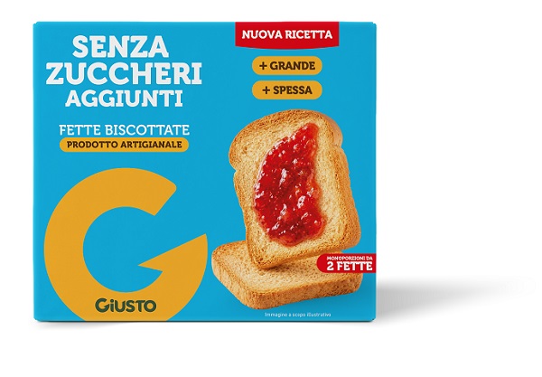 GIUSTO SENZA ZUCCHERI AGGIUNTI FETTE BISCOTTATE ARTIGIANALI CON EDULCORANTI 120 G - Gruppofarmastore.it